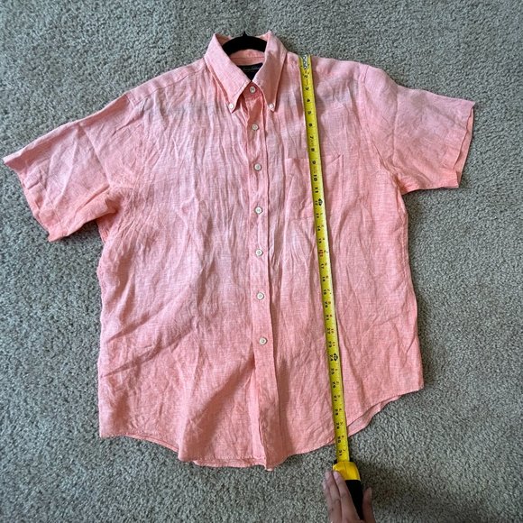 Brooks Brothers Men's 100% Irish Linen Short-Sleeve Shirt - Picture 8 of 9